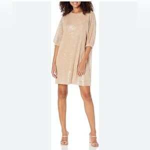 Trina Turk - Brushed Gold Sequin Sheath Dress - Mini - Size XS